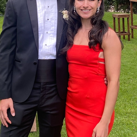 Solace Crockett open back strappy maxi dress with slit. Comfy easy to walk in - Picture 11 of 11